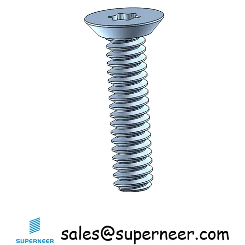 4-40 x 1/2" Flat Head Undercut Torx Machine Screw Steel Blue Zinc Plated