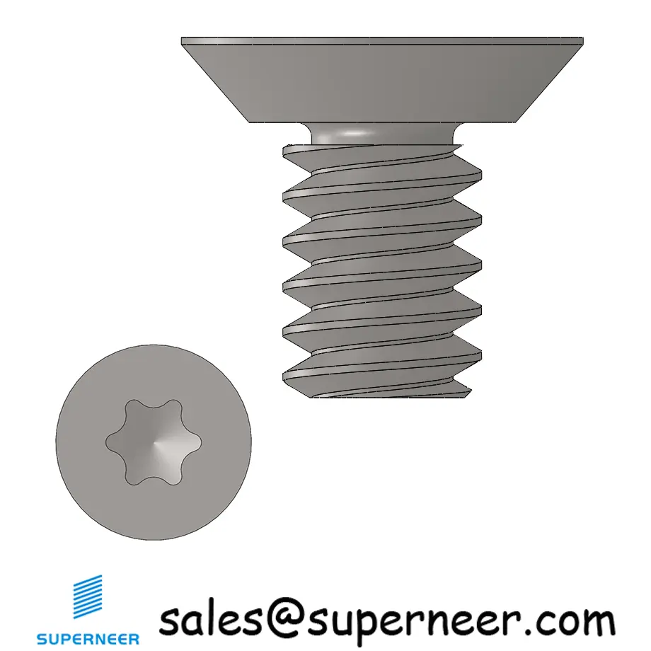 6-32 x 1/4" Flat Head Undercut Torx Machine Screw SUS304 Stainless Steel Inox