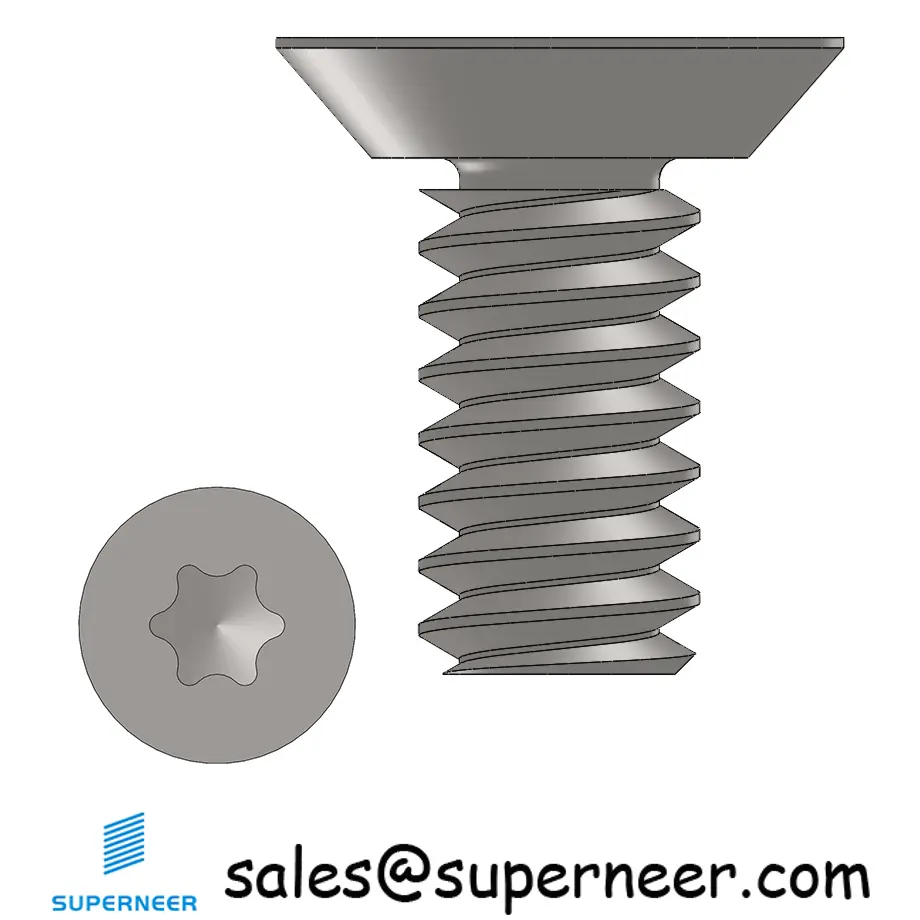 6-32 x 5/16" Flat Head Undercut Torx Machine Screw SUS304 Stainless Steel Inox