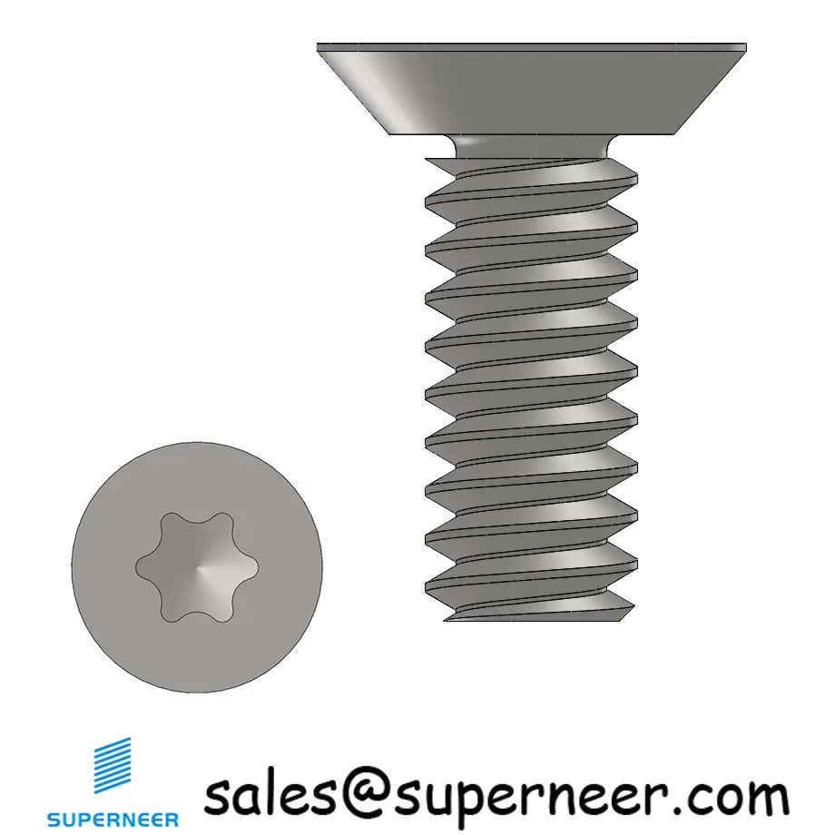 6-32 x 3/8" Flat Head Undercut Torx Machine Screw SUS304 Stainless Steel Inox