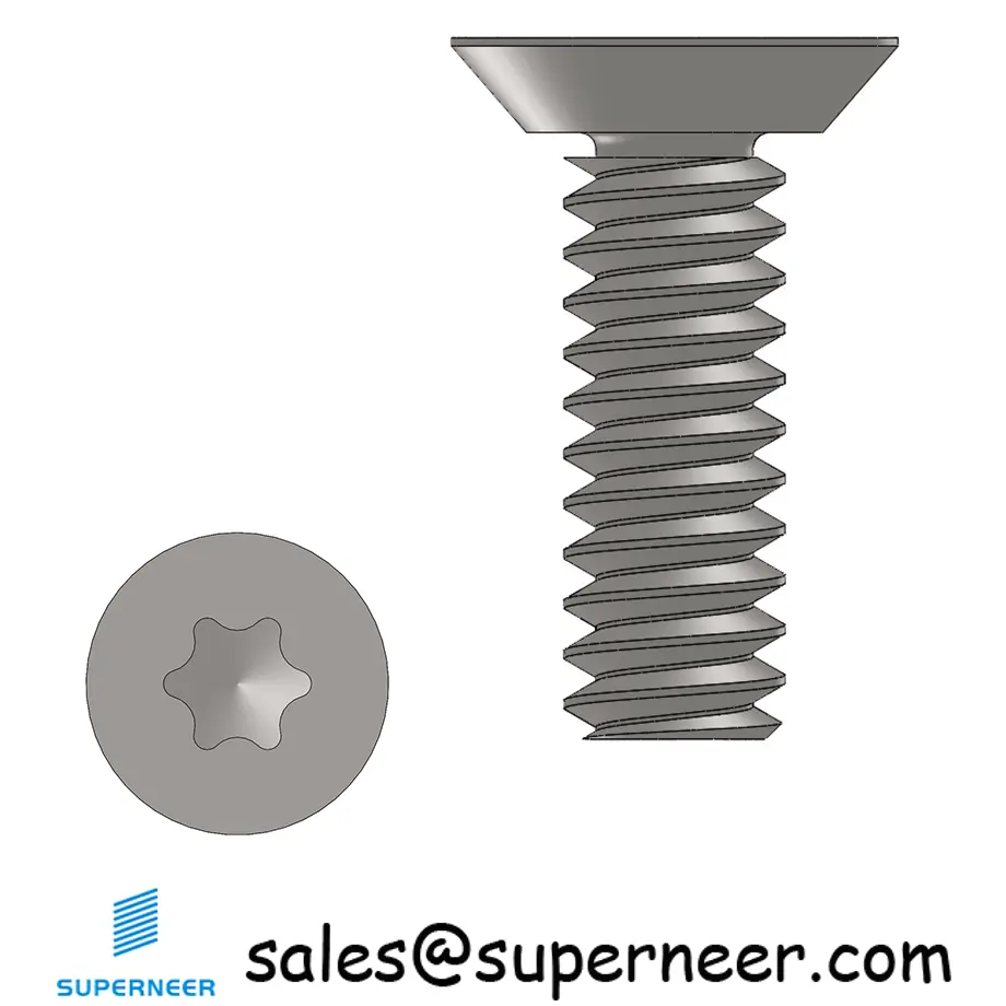 6-32 x 7/16" Flat Head Undercut Torx Machine Screw SUS304 Stainless Steel Inox