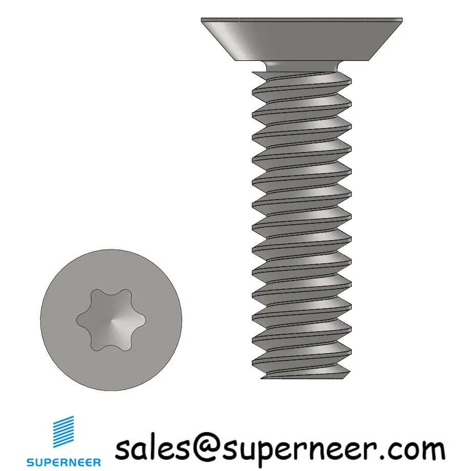 6-32 x 1/2" Flat Head Undercut Torx Machine Screw SUS304 Stainless Steel Inox