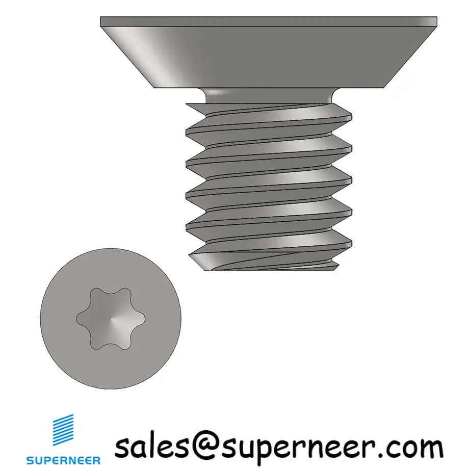 8-32 x 1/4" Flat Head Undercut Torx Machine Screw SUS304 Stainless Steel Inox