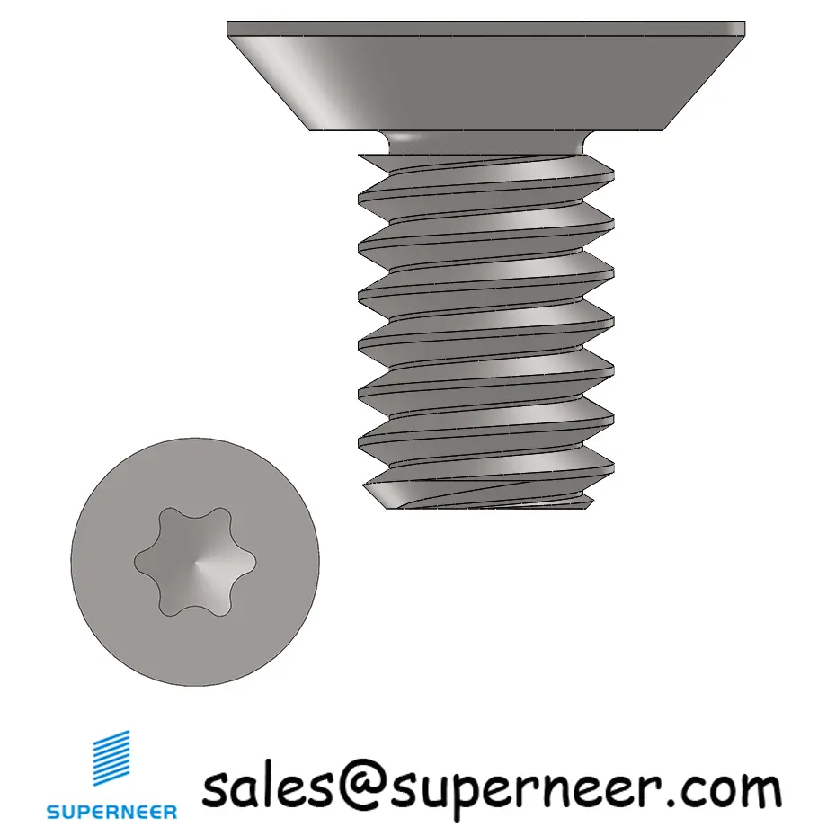 8-32 x 5/16" Flat Head Undercut Torx Machine Screw SUS304 Stainless Steel Inox