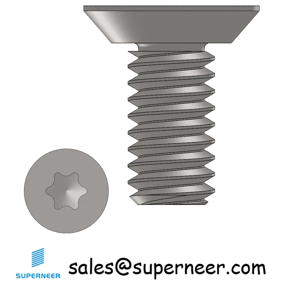 8-32 x 3/8" Flat Head Undercut Torx Machine Screw SUS304 Stainless Steel Inox