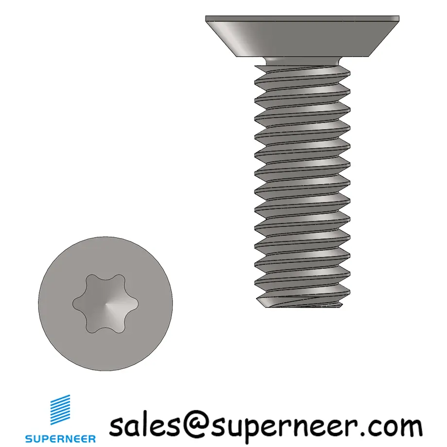 8-32 x 1/2" Flat Head Undercut Torx Machine Screw SUS304 Stainless Steel Inox