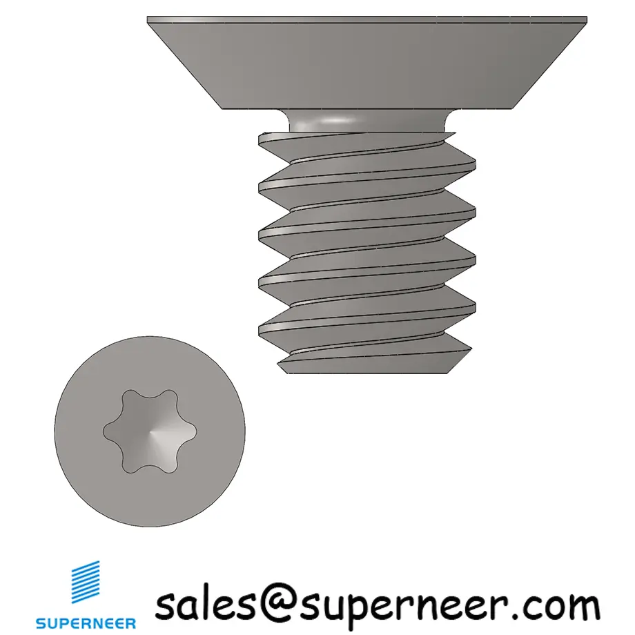 10-32 x 5/16" Flat Head Undercut Torx Machine Screw SUS304 Stainless Steel Inox