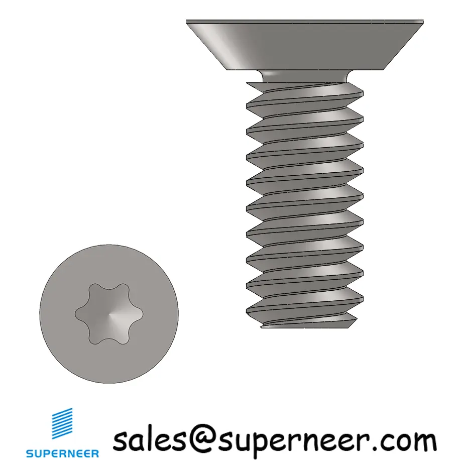 10-32 x 1/2" Flat Head Undercut Torx Machine Screw SUS304 Stainless Steel Inox