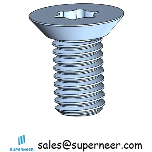 M3 x 6 mm Flat Head Undercut Torx Machine Screw Steel Blue Zinc Plated