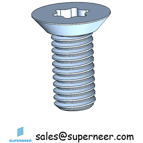 M3 x 7 mm Flat Head Undercut Torx Machine Screw Steel Blue Zinc Plated