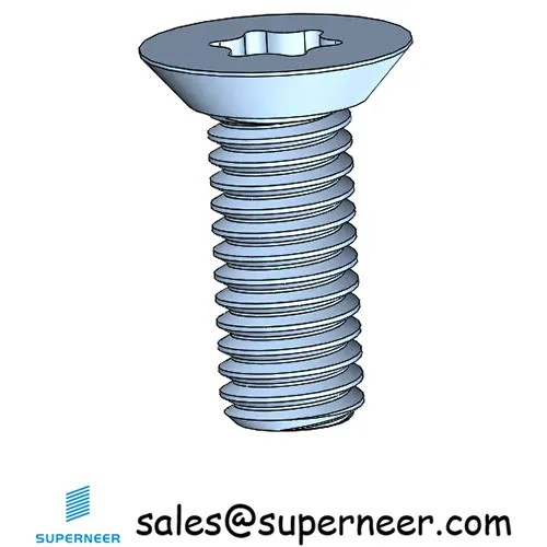 M3 x 8 mm Flat Head Undercut Torx Machine Screw Steel Blue Zinc Plated