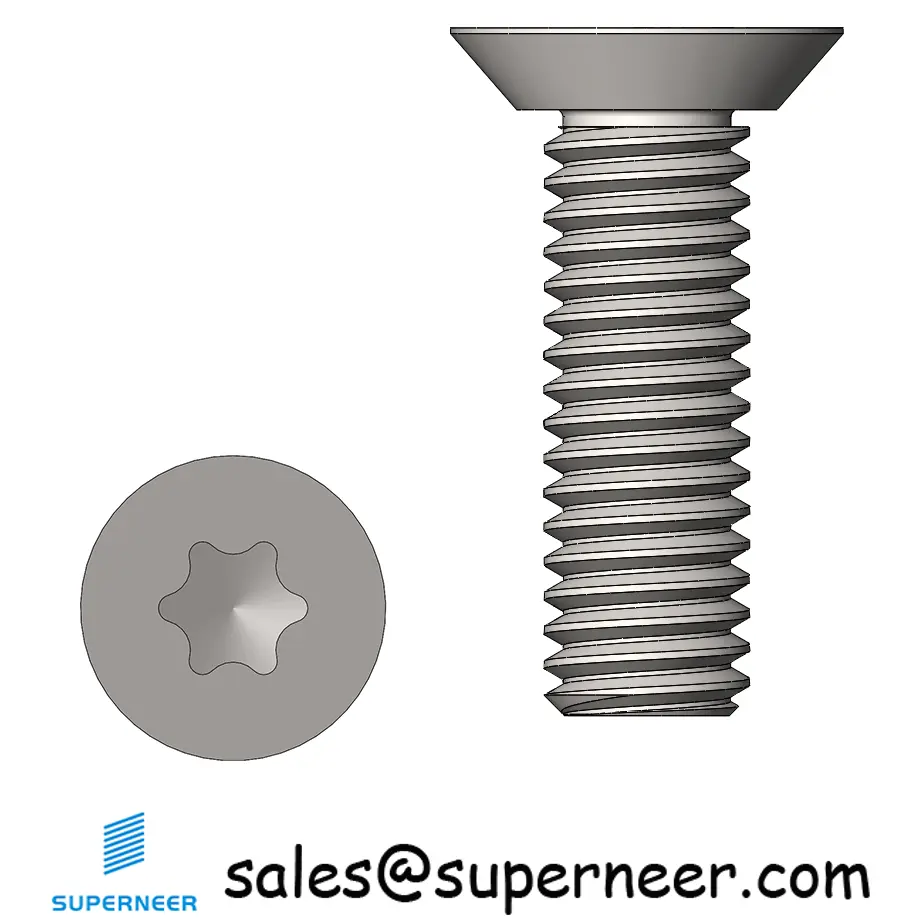 M3 x 10 mm  Flat Head Undercut Torx Machine Screw SUS304 Stainless Steel Inox