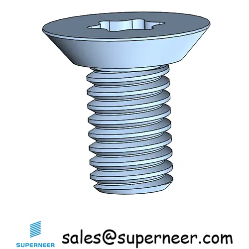 M3.5 x 7 mm Flat Head Undercut Torx Machine Screw Steel Blue Zinc Plated