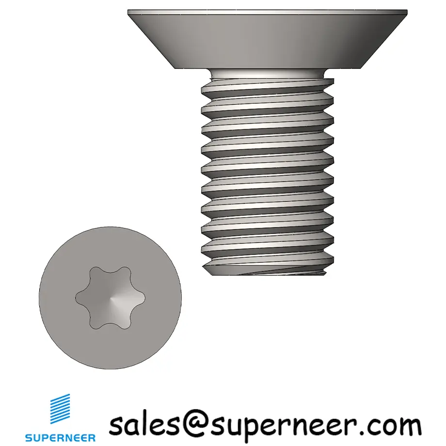 M4 x 8 mm  Flat Head Undercut Torx Machine Screw SUS304 Stainless Steel Inox