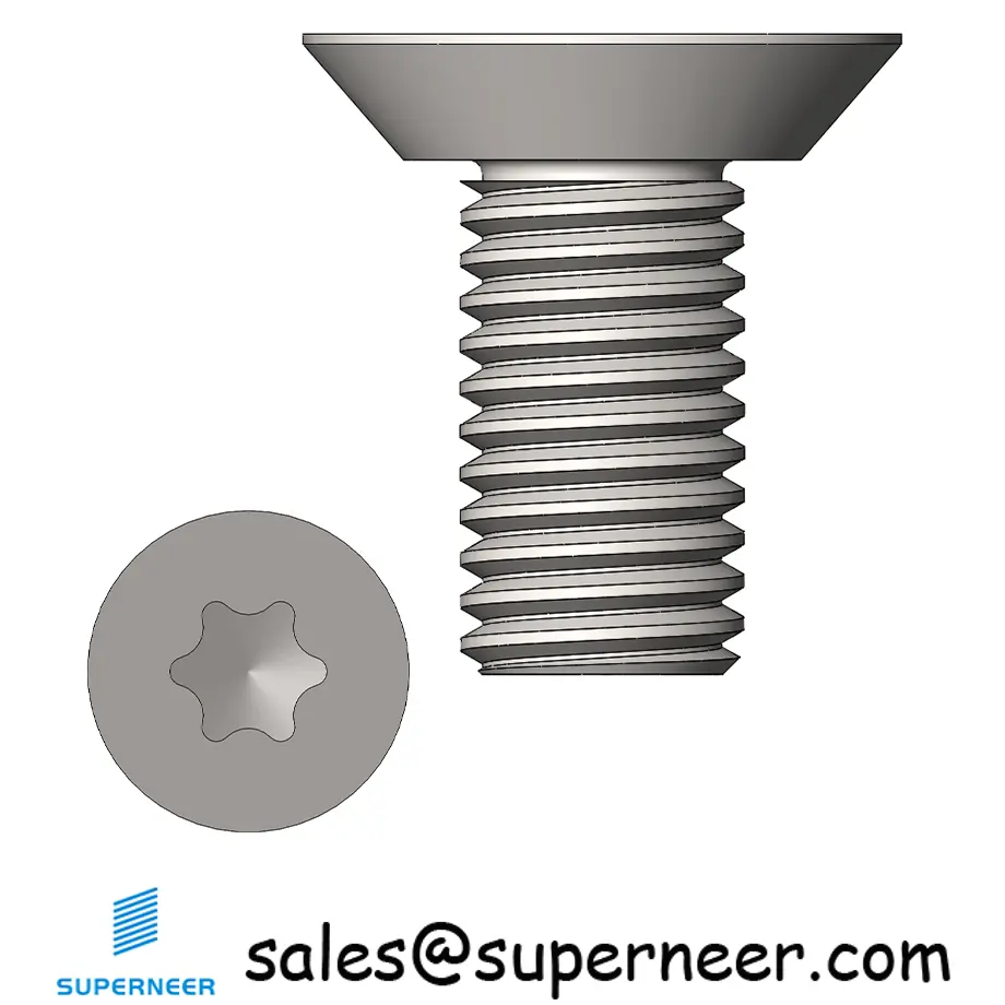 M4 x 9 mm  Flat Head Undercut Torx Machine Screw SUS304 Stainless Steel Inox