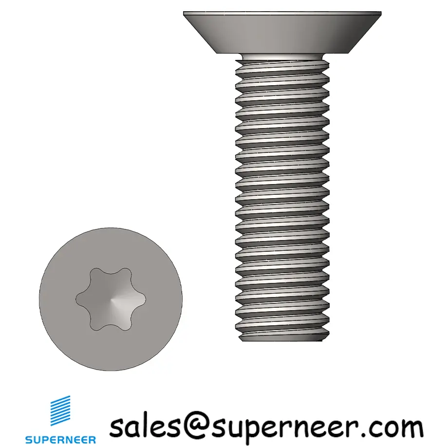 M4 x 14 mm  Flat Head Undercut Torx Machine Screw SUS304 Stainless Steel Inox