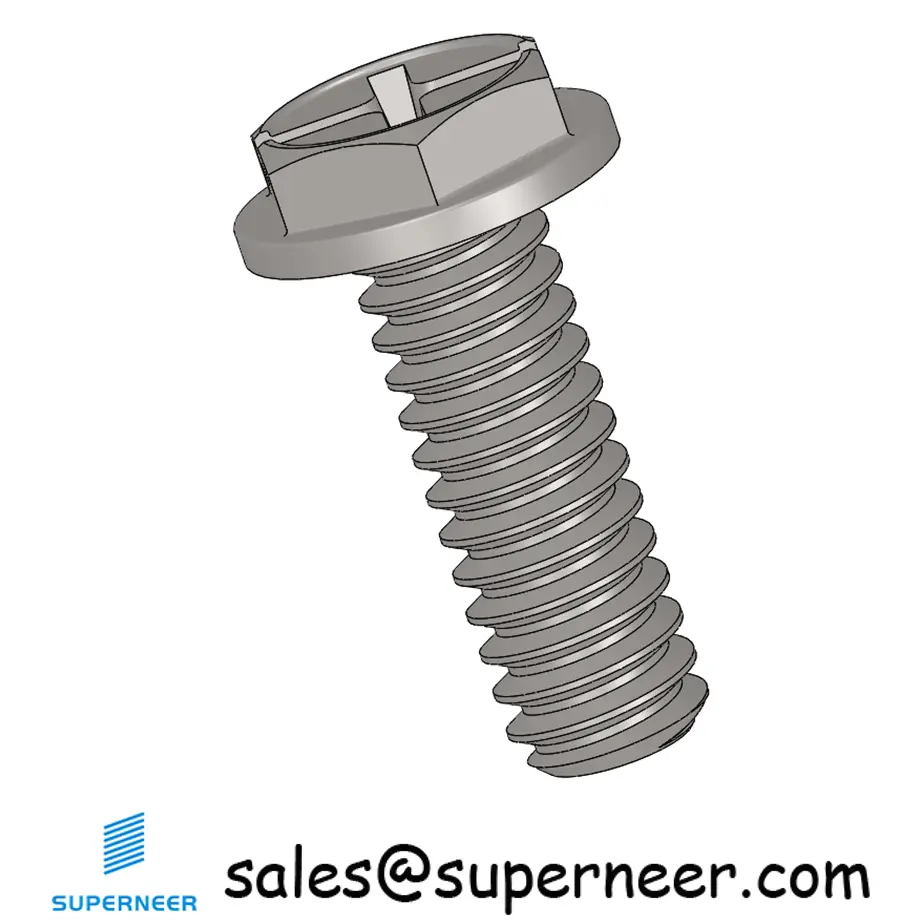 2-56 x 1/4" Indented Hex Washer Head Phillips Slot Machine Screw SUS304 Stainless Steel Inox