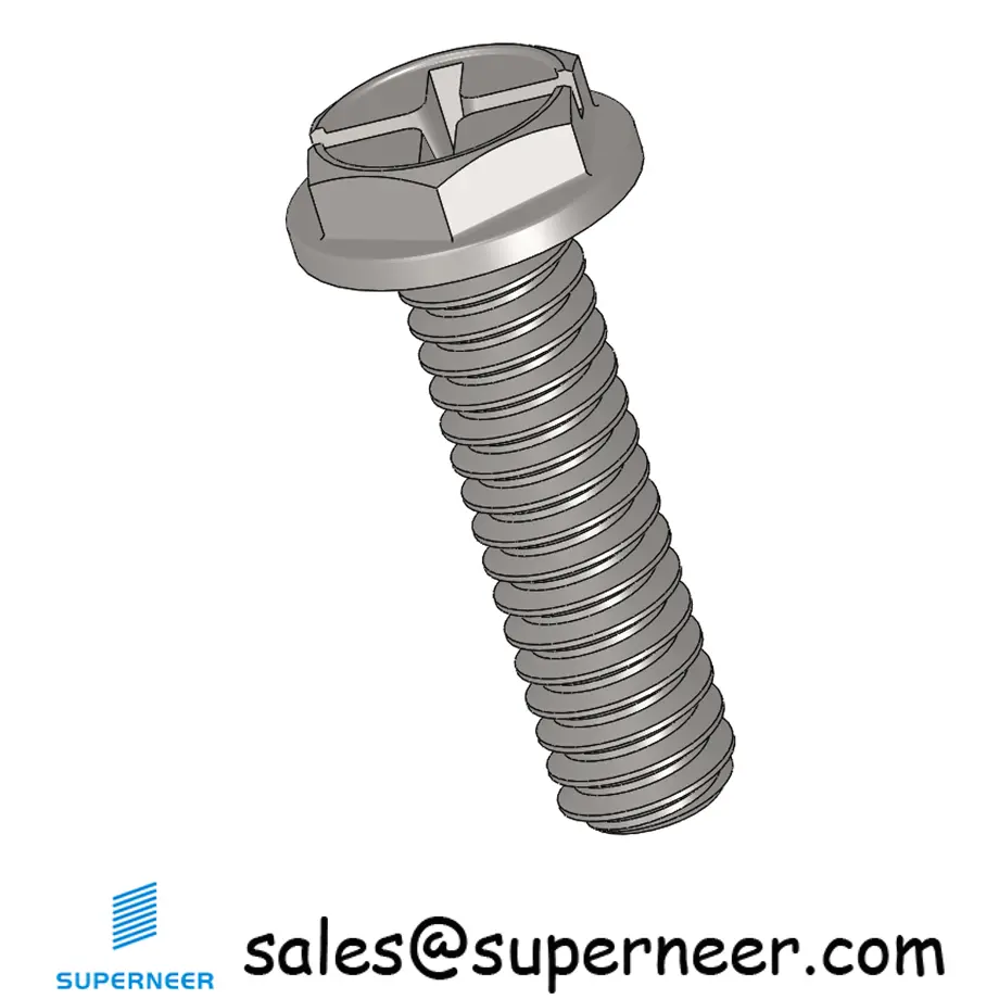 2-56 x 5/16" Indented Hex Washer Head Phillips Slot Machine Screw SUS304 Stainless Steel Inox