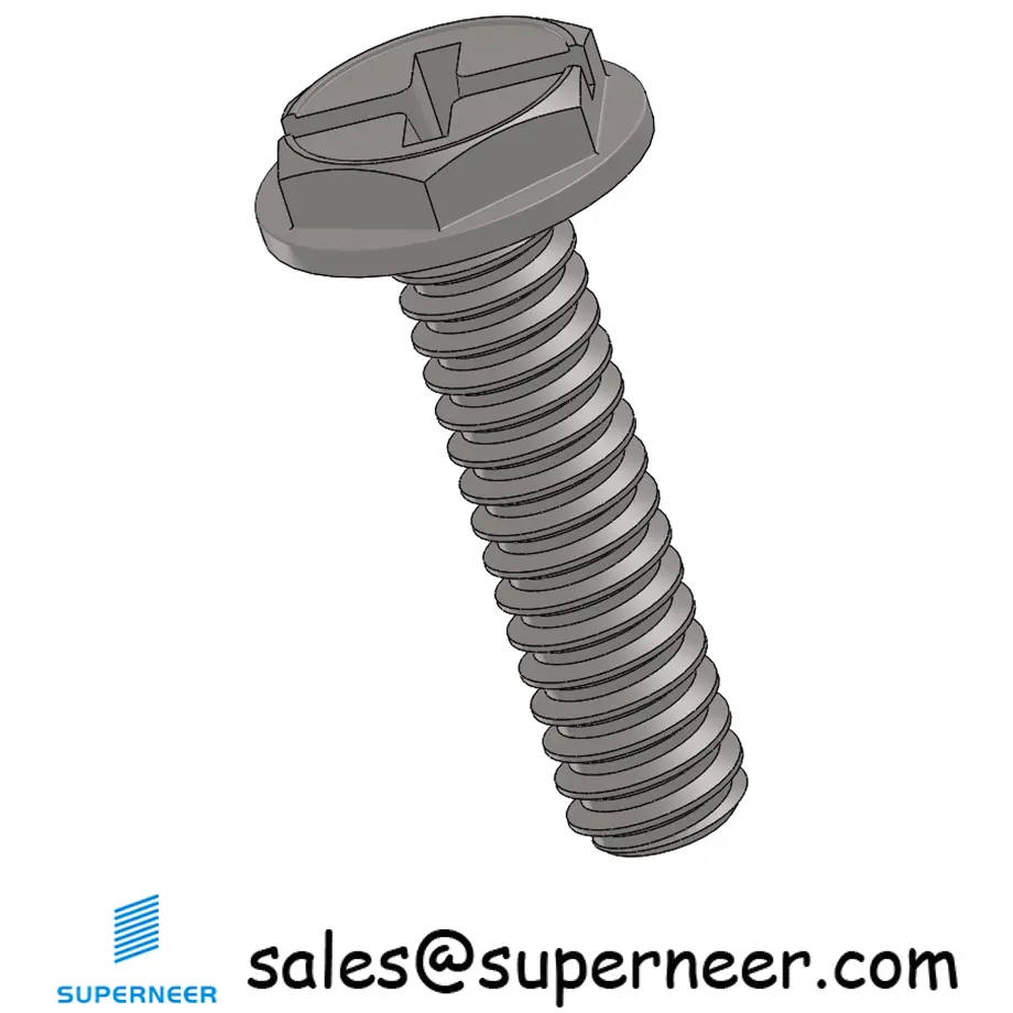 4-40 x 7/16“ Indented Hex Washer Head Phillips Slot Machine Screw SUS304 Stainless Steel Inox