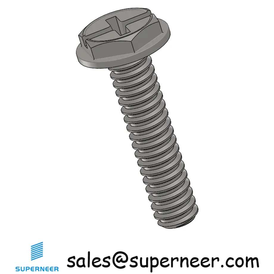 4-40 x 1/2" Indented Hex Washer Head Phillips Slot Machine Screw SUS304 Stainless Steel Inox