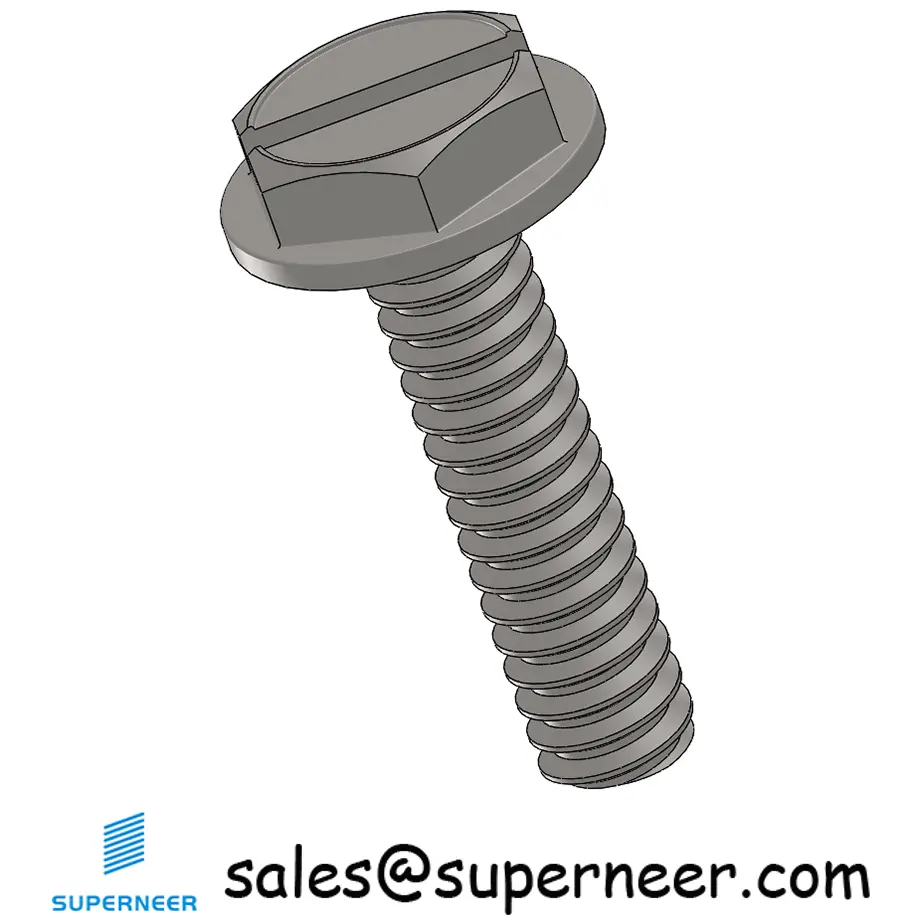 6-32 x 9/16“ Indented Hex Washer Head Slotted Machine Screw SUS304 Stainless Steel Inox
