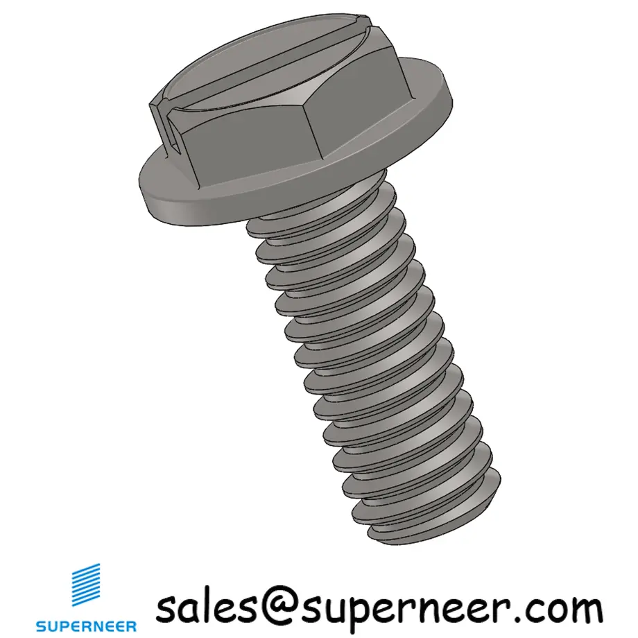 8-32 x 7/16“ Indented Hex Washer Head Slotted Machine Screw SUS304 Stainless Steel Inox