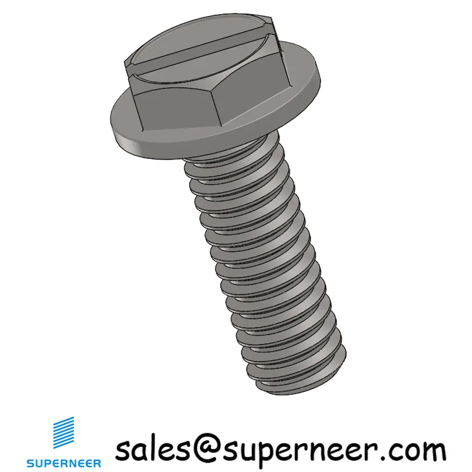 8-32 x 1/2" Indented Hex Washer Head Slotted Machine Screw SUS304 Stainless Steel Inox