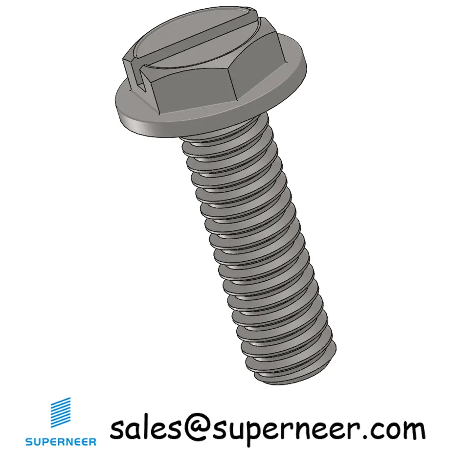 8-32 x 9/16“ Indented Hex Washer Head Slotted Machine Screw SUS304 Stainless Steel Inox