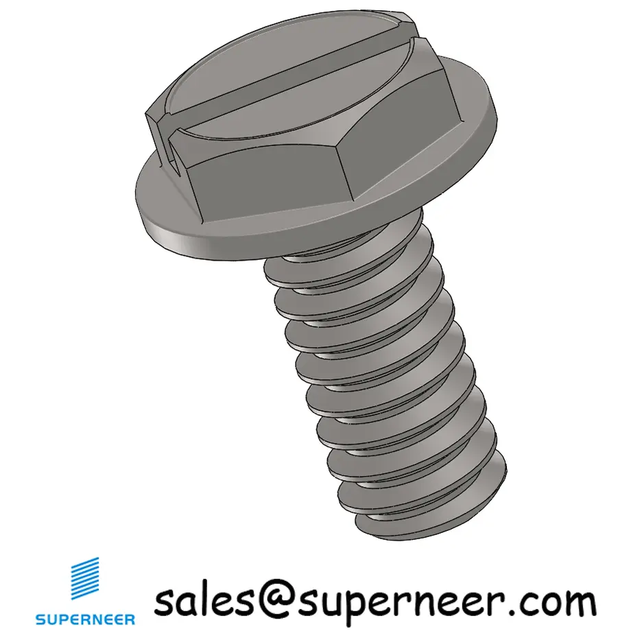 10-32 x 7/16“ Indented Hex Washer Head Slotted Machine Screw SUS304 Stainless Steel Inox