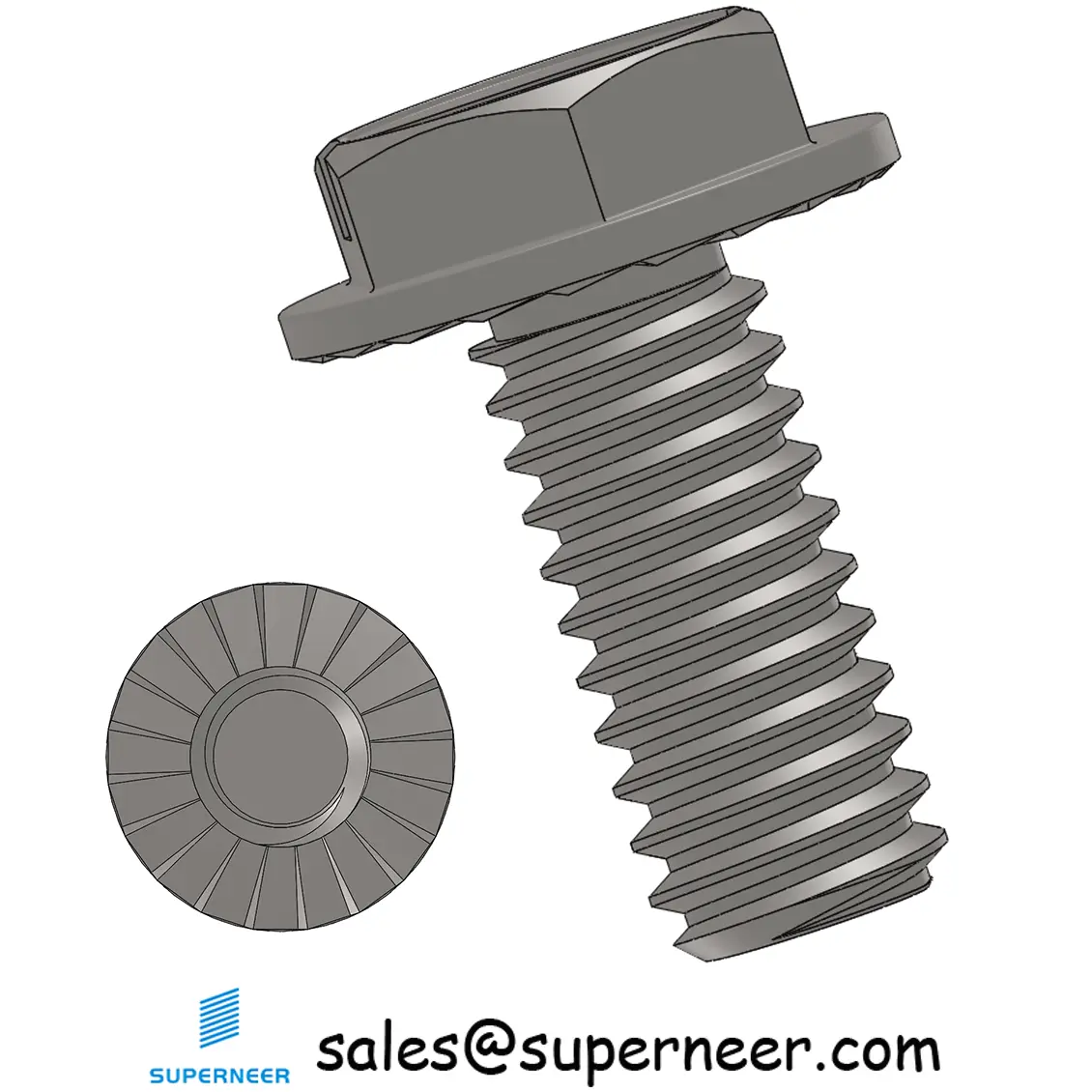 8-32 x 3/8" Indented Hex Washer Serrated Head Slotted Machine Screw SUS304 Stainless Steel Inox