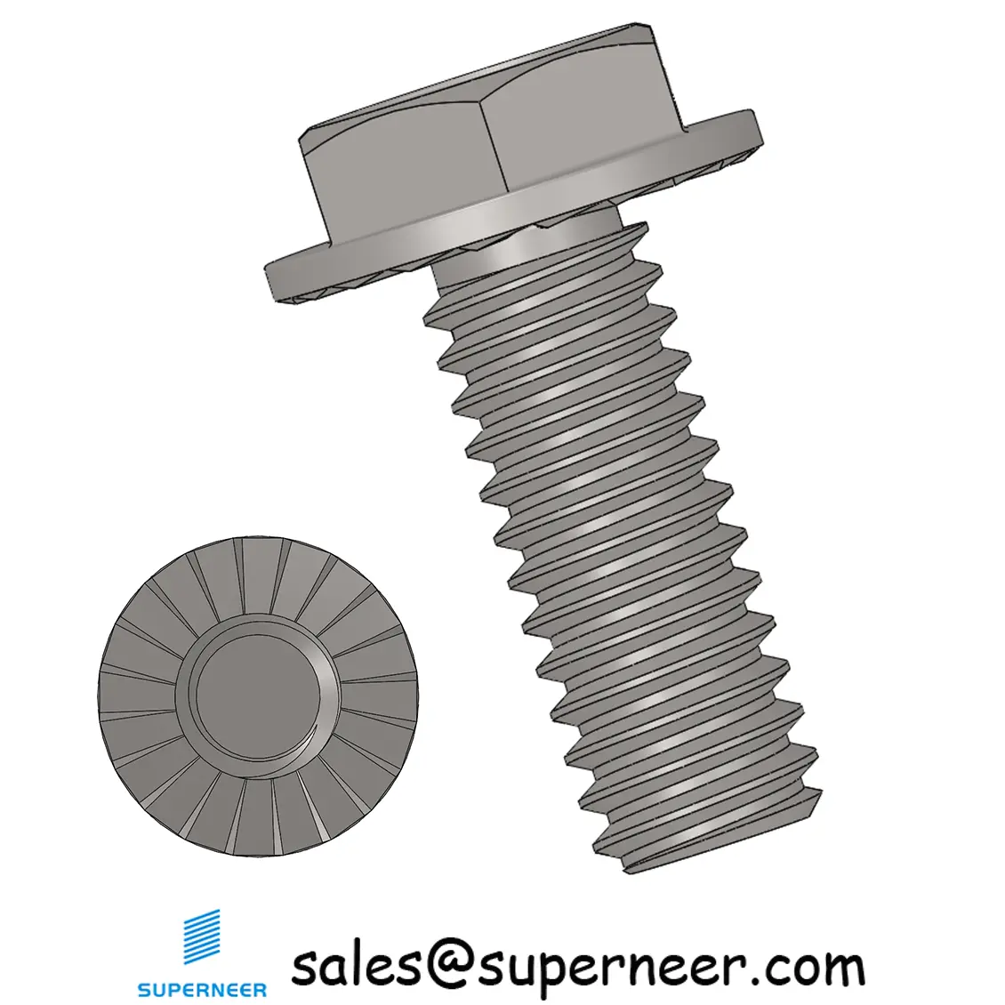 8-32 x 7/16“ Indented Hex Washer Serrated Head Slotted Machine Screw SUS304 Stainless Steel Inox