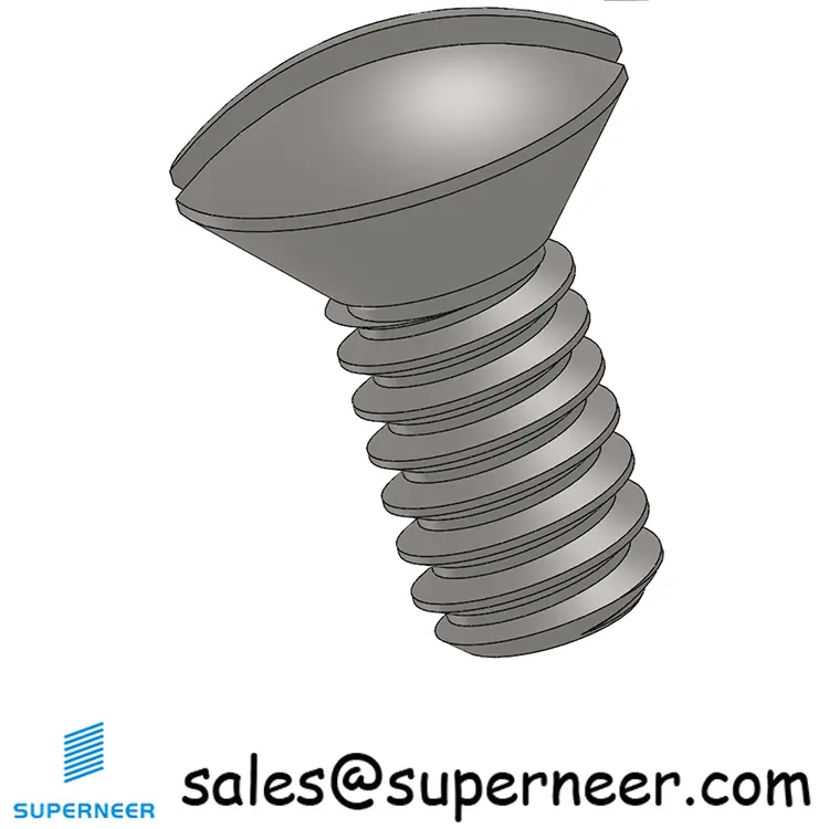 2-56 x 3/16" Oval Head Slotted Machine Screw SUS304 Stainless Steel Inox