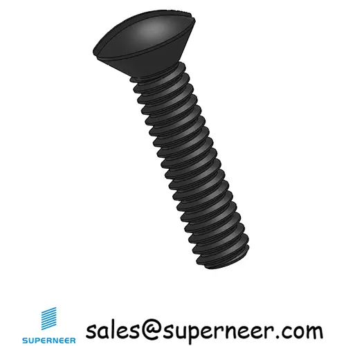 2-56 x 3/8" Oval Head Slotted Machine Screw Steel Black