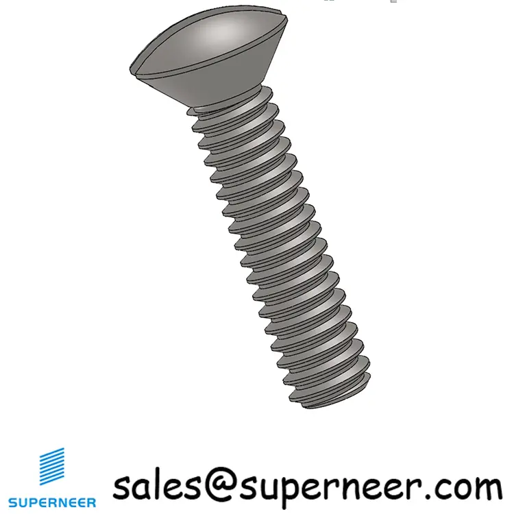 2-56 x 3/8" Oval Head Slotted Machine Screw SUS304 Stainless Steel Inox