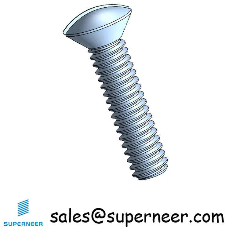 2-56 x 3/8" Oval Head Slotted Machine Screw Steel Blue Zinc Plated