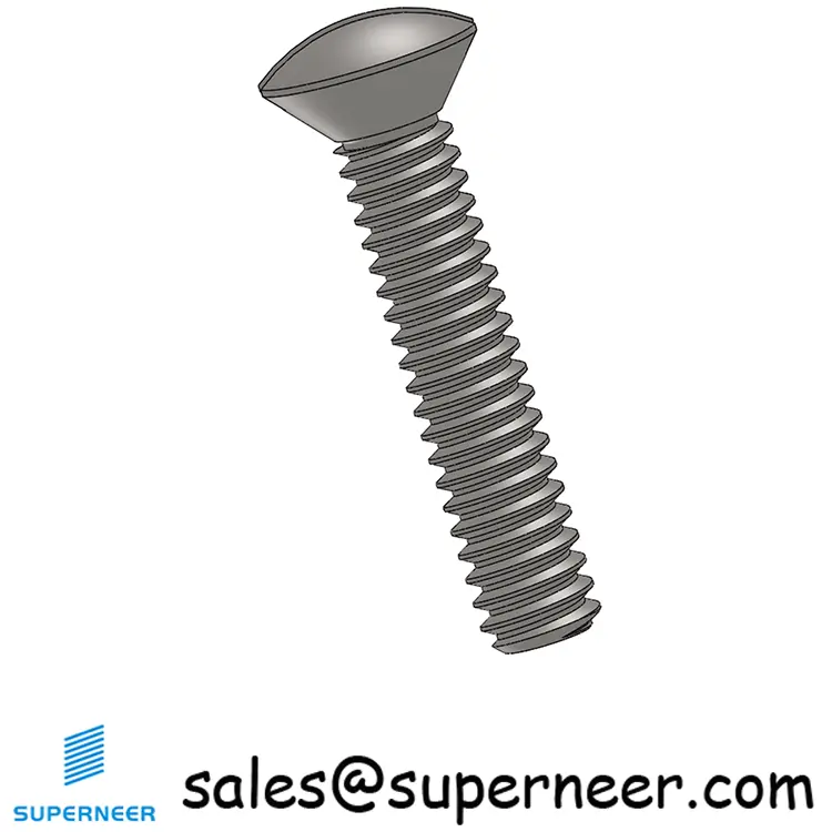 2-56 x 7/16" Oval Head Slotted Machine Screw SUS304 Stainless Steel Inox