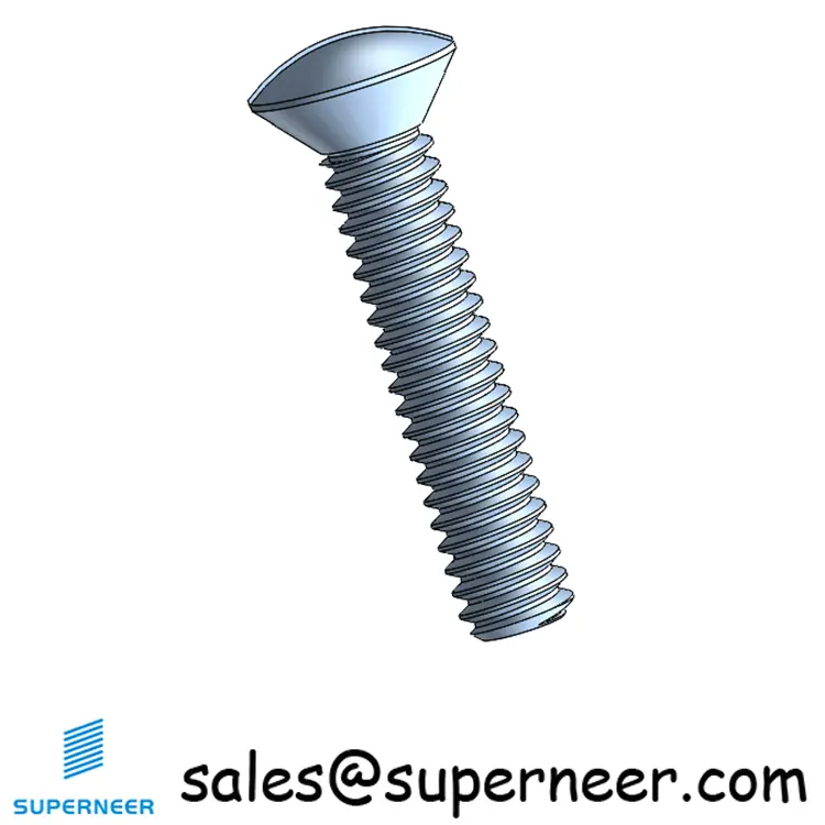 2-56 x 7/16" Oval Head Slotted Machine Screw Steel Blue Zinc Plated