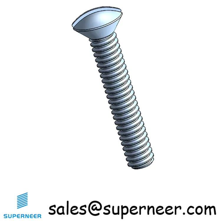 2-56 x 1/2" Oval Head Slotted Machine Screw Steel Blue Zinc Plated