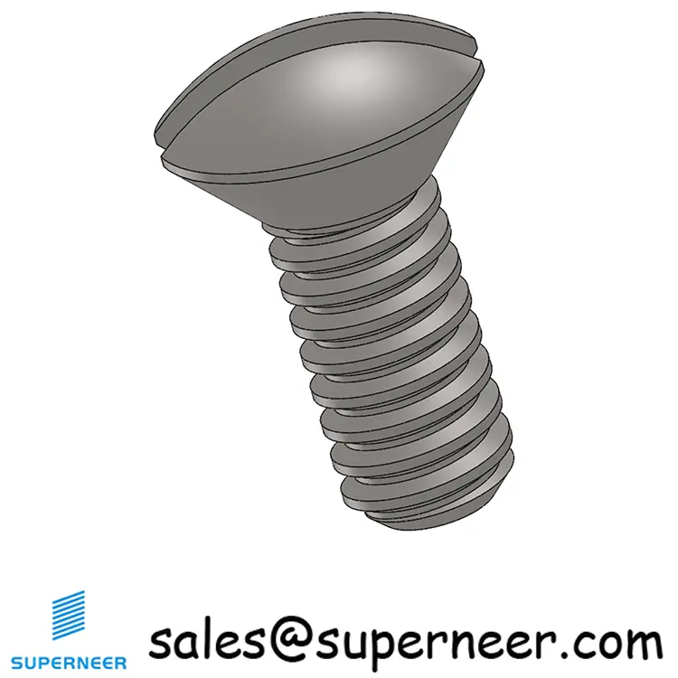 3-48 x 1/4" Oval Head Slotted Machine Screw SUS304 Stainless Steel Inox