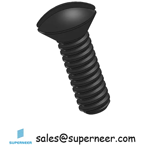 3-48 x 5/16" Oval Head Slotted Machine Screw Steel Black