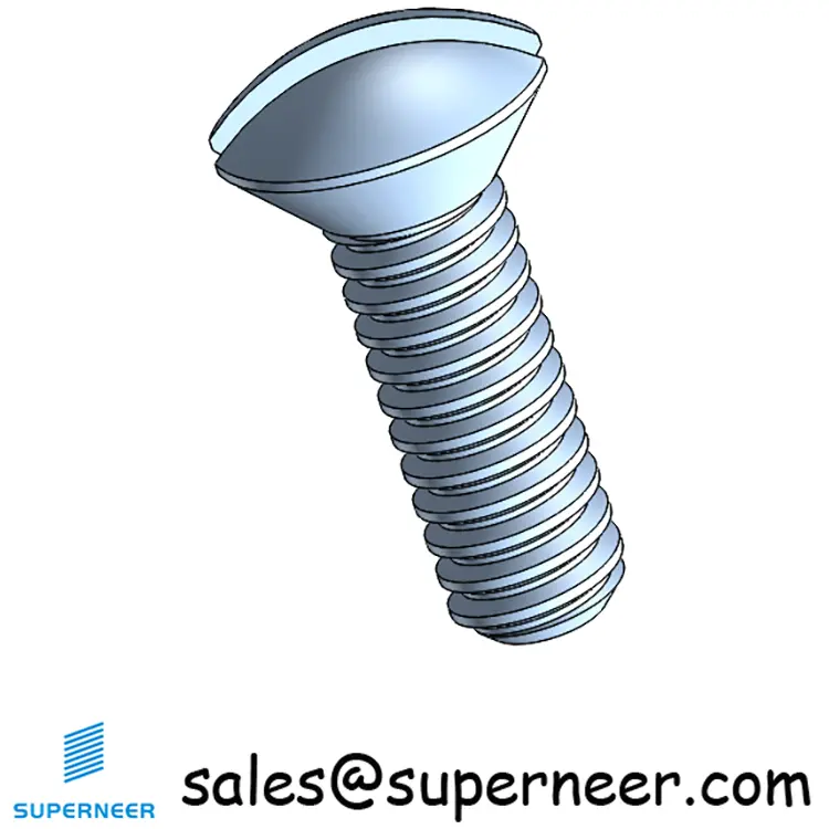 3-48 x 5/16" Oval Head Slotted Machine Screw Steel Blue Zinc Plated