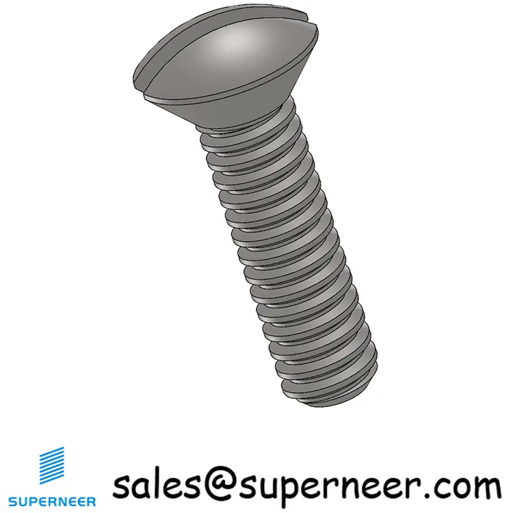 3-48 x 3/8" Oval Head Slotted Machine Screw SUS304 Stainless Steel Inox