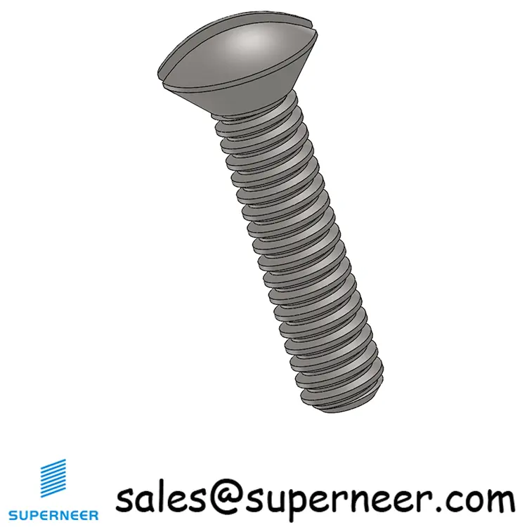 3-48 x 7/16" Oval Head Slotted Machine Screw SUS304 Stainless Steel Inox