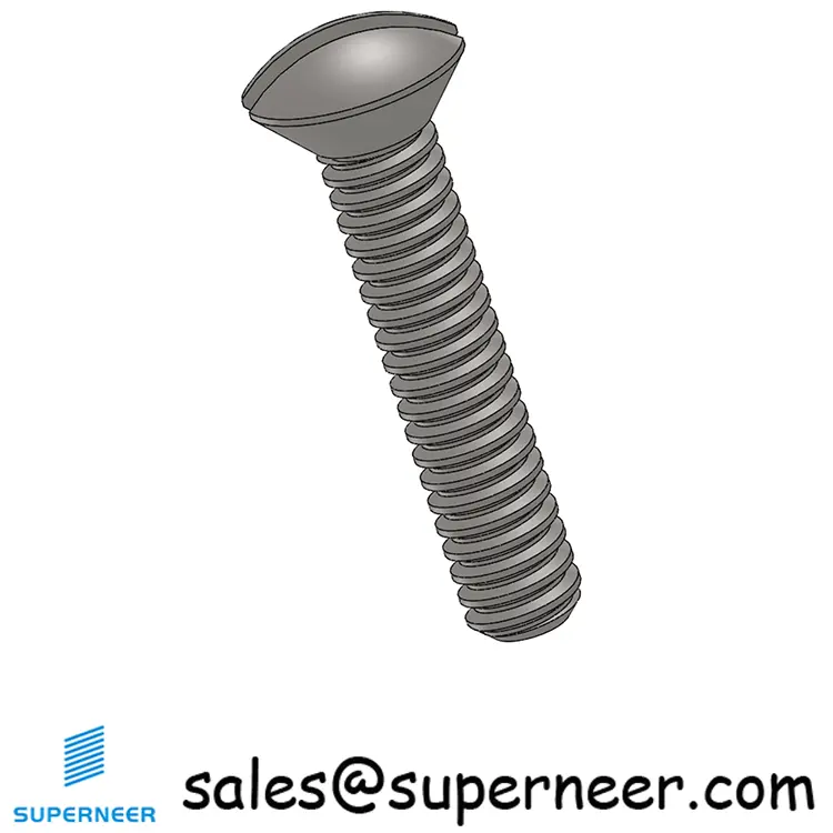 3-48 x 1/2" Oval Head Slotted Machine Screw SUS304 Stainless Steel Inox