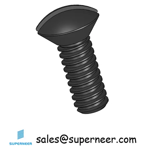 4-40 x 5/16" Oval Head Slotted Machine Screw Steel Black