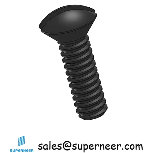 4-40 x 3/8" Oval Head Slotted Machine Screw Steel Black