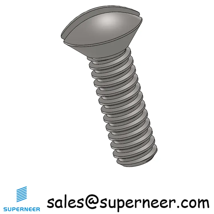 4-40 x 3/8" Oval Head Slotted Machine Screw SUS304 Stainless Steel Inox