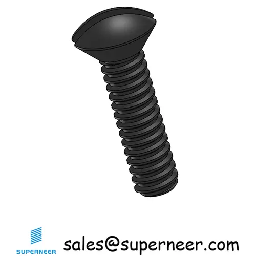 4-40 x 7/16" Oval Head Slotted Machine Screw Steel Black