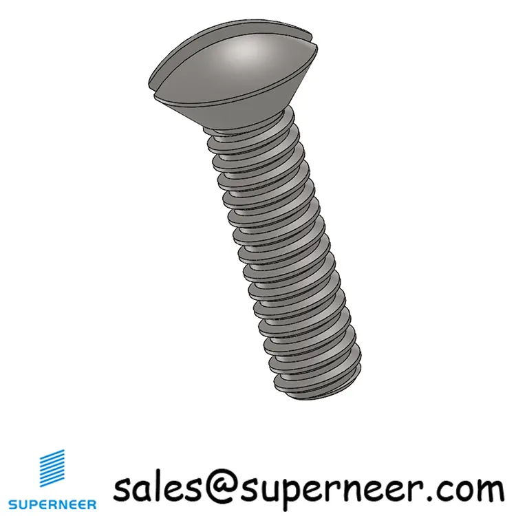 4-40 x 7/16" Oval Head Slotted Machine Screw SUS304 Stainless Steel Inox