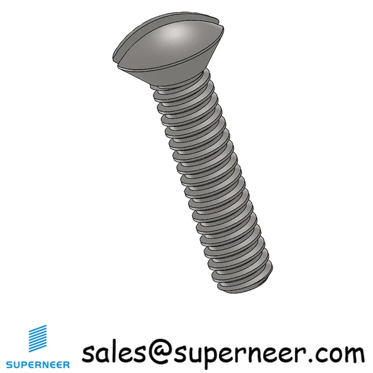 4-40 x 1/2" Oval Head Slotted Machine Screw SUS304 Stainless Steel Inox